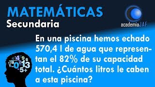 Problemas resueltos de porcentajes  Ejemplo 06  Matemáticas [upl. by Nala]