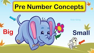 Learn Quickly Pre Math Concepts  Pre Number Concepts for Kindergarten Big Small Tall Short [upl. by Udale]