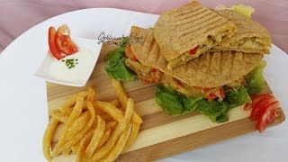 Sandwichs mexicains Fajitas  ساندويش فاهيتا سهل، لذيذ بالدقيق الكامل [upl. by Archibold]