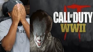 WATCH PENNYWISE VOICE TROLLING ON CALL OF DUTY WW2  REACTION [upl. by Magdala]