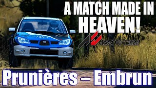 Subaru WRX At Prunières Embrun  The Perfect Match  Assetto Corsa [upl. by Aisenet777]