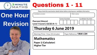 Edexcel GCSE Higher Maths Calculator Q1  11  One Hour Revision [upl. by Feetal]