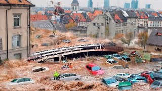 Głuchołazy Poland today Flash floods destroy bridges cars and houses are sinking [upl. by Acirat]