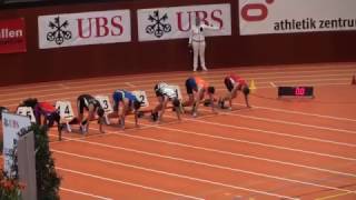 HallenSM Nachwuchs 2017 Final 60 m Hürden U18 Männer [upl. by Laeynad]