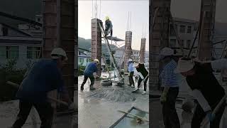 Pouring process of concrete columns with lifting mechanism [upl. by Yatnoj]