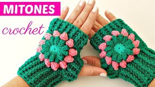 Mitones o Guantes sin dedo tejidos a crochet tutorial paso a paso [upl. by Obeng]