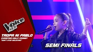 The Voice Kids Christina Holly Crosbys CONFIDENT performance of Dont Stop Believing [upl. by Ardnauqal]