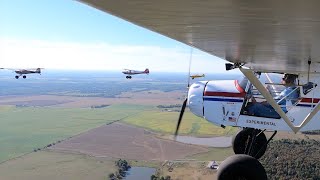 Flight of 4 to Hangar Cafe for Breakfast carboncub ranss7 kitfox [upl. by Talanta]