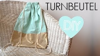 DIY Turnbeutel nähen  Rucksack einfach selber machen Anleitung für Anfänger [upl. by Ingemar]