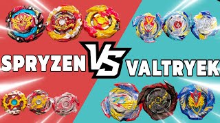 All Valtryek Vs All Spryzen Beyblade generation fight [upl. by Htebsil]