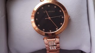 Unboxing Giordano A203744 Elegenza Analogue watch giordano watch black rosegold analogue [upl. by Landau]