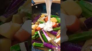 Asian Style Vegetable Green Curry With Coconut Milk [upl. by Ayatahs981]