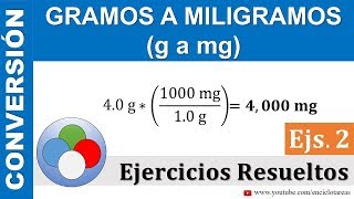 Gramos a Miligramos g a mg  PARTE 2 [upl. by Ku]