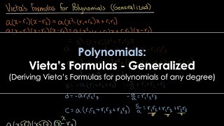 Polynomials Vietas Formulas  Generalized [upl. by Nolyat138]