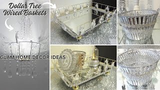 Turn Dollar Tree Wired Baskets into Glam Home Decor  Dollar Tree DIY Ideas [upl. by Morgan968]