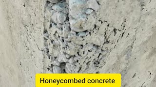 honeycombed concrete how honeycombing happens how to solve it Concrete reinforced column [upl. by Crowell100]