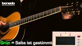 Gitarre stimmen lernen für Anfänger  Standard Stimmung mit dem Stimmgerät [upl. by Esiuole]