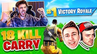 I Carried Miniminter and Wiz with 18 Kills  Fortnite Battle Royale [upl. by Omidyar]