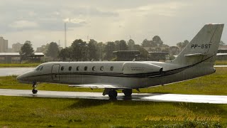 Decolagem debaixo de um toró do Cessna 680 Citation Sovereign PPBST Aeroporto do Bacacheri [upl. by Thomson310]