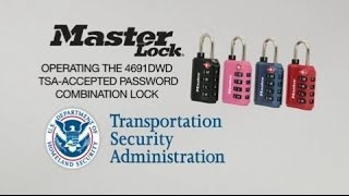 Master Lock  Operating the 4691DWD TSAAccepted Password Combo Lock [upl. by Nytsyrk]