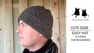 My EASY Mens Beanie Crochet [upl. by Essie]