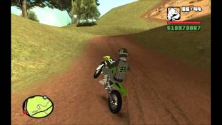 GTA San Andreas  Kawasaki KX  Skin Motocross  Mod [upl. by Atnwahsal]