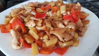 POLLO CON PEPERONI PATATE E CIPOLLE [upl. by Liek]