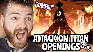 THESE ARE FING INSANE  quotATTACK ON TITAN Openings 19quot  New Anime Fan  REACTION [upl. by Manaker231]