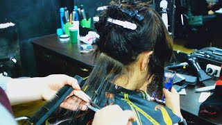 REALY THICK WAVE HAIRCUT  SIDE BANGS MEDIUM HAIR [upl. by Eihs]