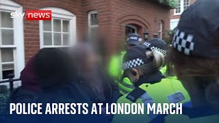 UK Police arrest protesters holding Arabic sign at proPalestinian rally [upl. by Geraint]