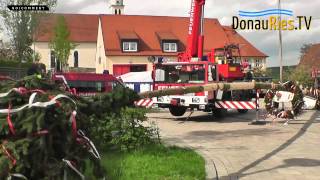 Wörnitzstein stellt Maibaum auf incl Zeitraffer vom Aufbau amp Feuerwehr Kran [upl. by Atekahs]