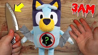 CUTTING OPEN HAUNTED BLUEY DOLL AT 3 AM WHATS INSIDE [upl. by Lalage]