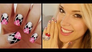 Easy Argyle Print Nails [upl. by Novla275]