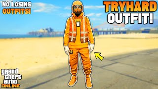 GTA 5 ONLINE NEW ORANGE JOGGERS TRASH VEST GLITCH TRYHARD MODDED OUTFIT 159 NO TRANSFER GLITCH [upl. by Jaqitsch]