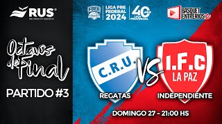 Liga Provincial de Mayores 2024 – Octavos de Final Juego 3 Regatas vs Independiente [upl. by Arracat436]