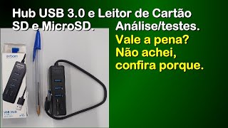 Hub USB 30 e Leitor de Cartão Exbom Análise testes [upl. by Critta]