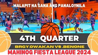 MAHINOG FIESTA BASKETBALL LEAGUE4TH QUARTER GAME FINAL BRGYOWAKAN VSBRGYBENONE  JUNIOR DIV [upl. by Hansel247]