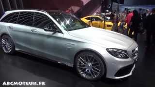 Mercedes C 63 AMG break Mondial de lAutomobile 2014 [upl. by Ennairac]