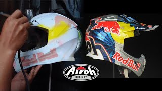 How to Paint a Motocross Helmet  Airoh Aviator [upl. by Kiersten485]