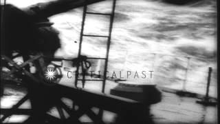 Allied Forces drop depth charges on a German submarine and force her to surface iHD Stock Footage [upl. by Charlet]