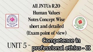 Competence in Professional Ethics  II  R20 Universal human values concept wise notes  All JNTUs [upl. by Salas]