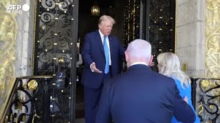 Trump riceve il premier israeliano Netanyahu a MaraLago [upl. by Erdah]