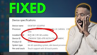 How to Fix All RAM GB Not Useable Problem in Windows 1087 installed ram 8gb 395 usable [upl. by Ahsrop133]