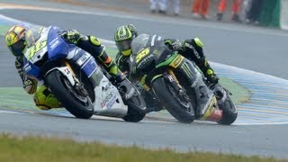 Cal Crutchlow charges at Le Mans MotoGP 2013 with Lewis Hamilton for company [upl. by Shandeigh]