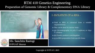 BTM 410 Genetics EngineeringPreparation of Genomic Library amp Complementory DNA Library [upl. by Alorac]