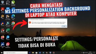 Cara mengatasi ms settings personalization background di Laptop atau Komputer [upl. by Huxham906]