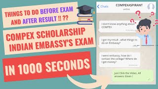 Everything about Compex Scholarship by Indian Embassy  COMPEX 2022 [upl. by Quartas685]