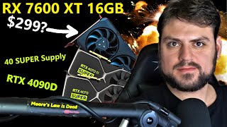 RX 7600 XT 16GB Leak Nvidia 4070 SUPER Supply RTX 4090D AMD 7900 Price Drop  December Loose Ends [upl. by Hsirahc]