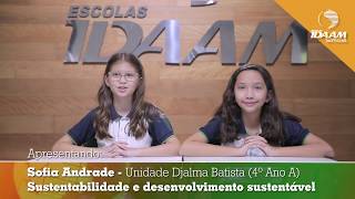 IDAAM  Jornal IDAAM 2019  Sustentabilidade e desenvolvimento sustentável Sofia Andrade [upl. by Haik565]