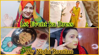 1st Event ka Dress My Night Routine jiss k baad skin he kharab hogyee🤦‍♀️ Amber Naz official ❤️ [upl. by Hadeehuat]